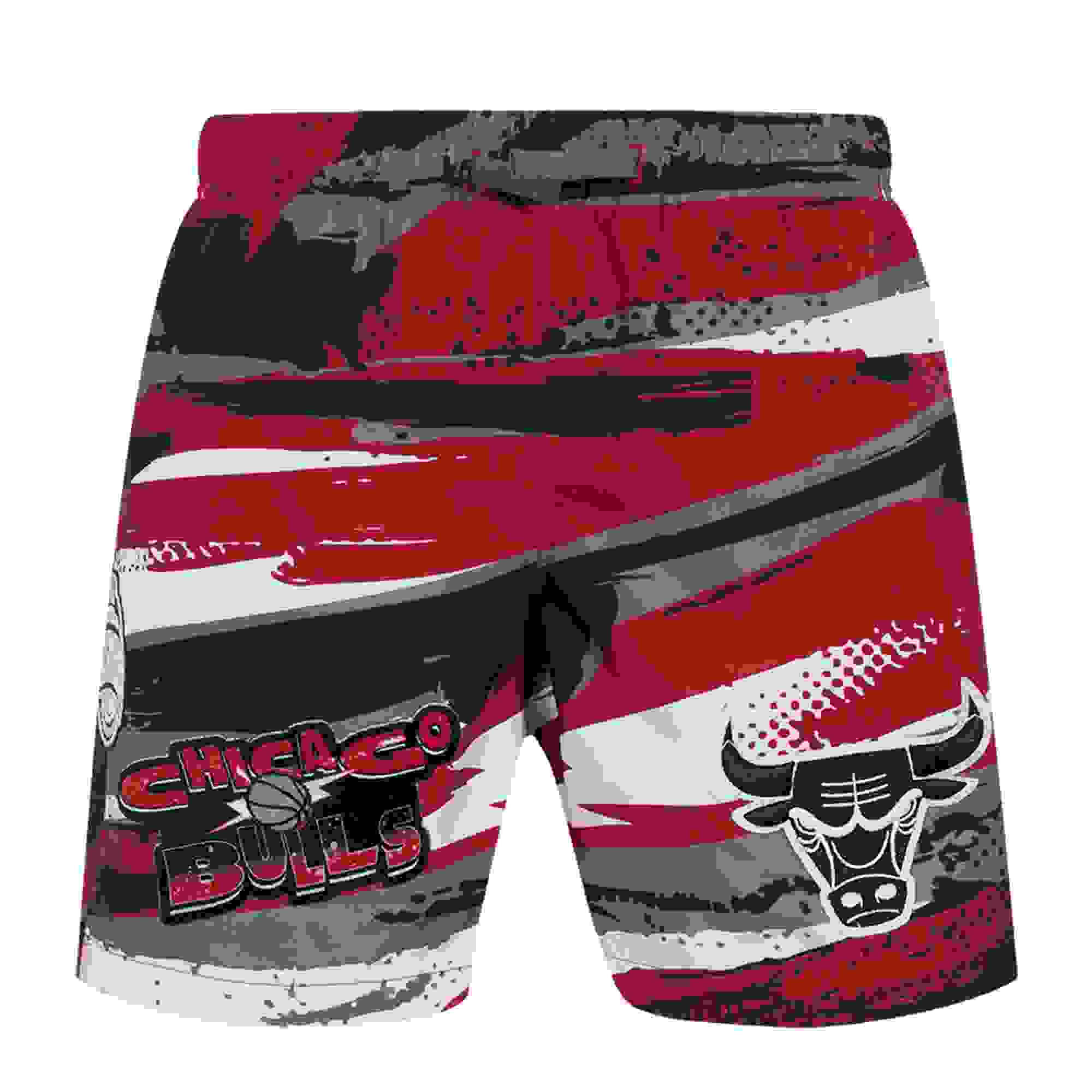 Pro Standard Chicago Bulls Big Boys All Over Print Red Splatter Woven Shorts